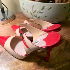 High heel Jimmy Choo. Gently used. light crease on front of shoe. classy shoe.